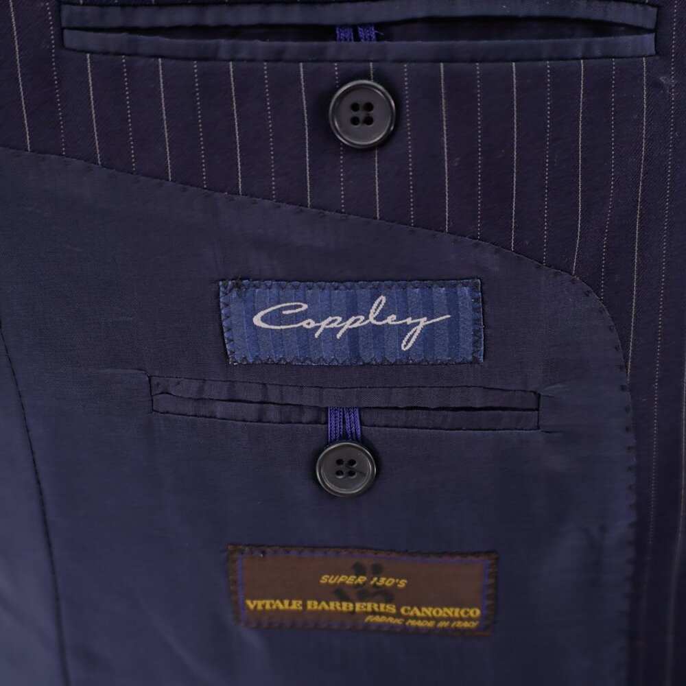 Coppley Vitale Barberis Canonico Super 130s Wool Gray 2 Piece Suit 42L 37 / 30 S - Picture 14 of 16